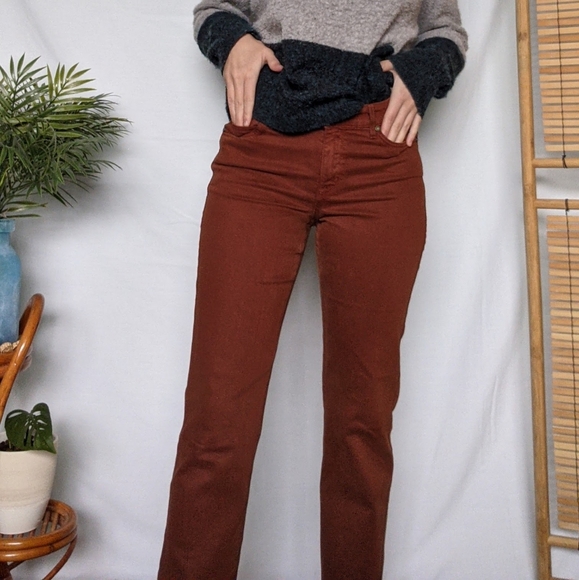 Brown/Orange Straight Jeans - Picture 3 of 5
